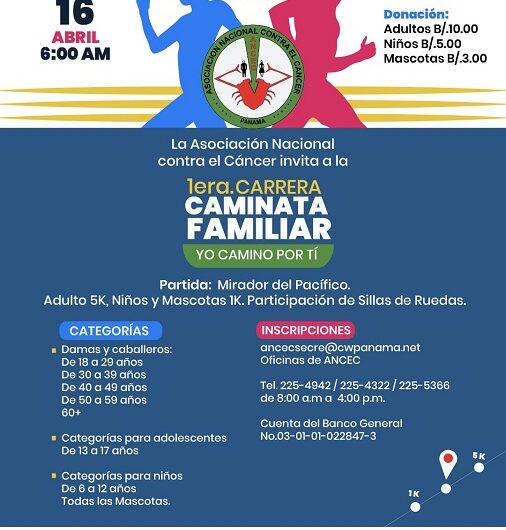 ANCEC Panamá organiza la primera carrera benéfica “yo camino por ti”